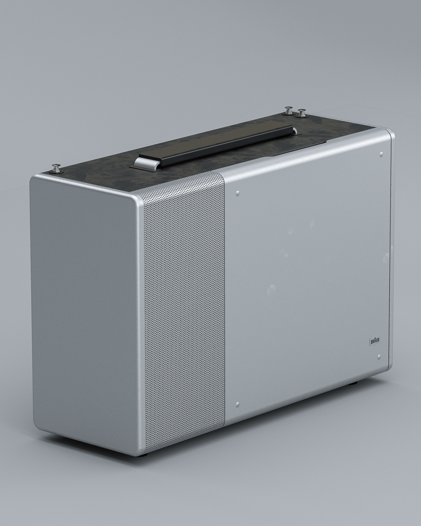 Braun T-1000，3D rendering，radio，