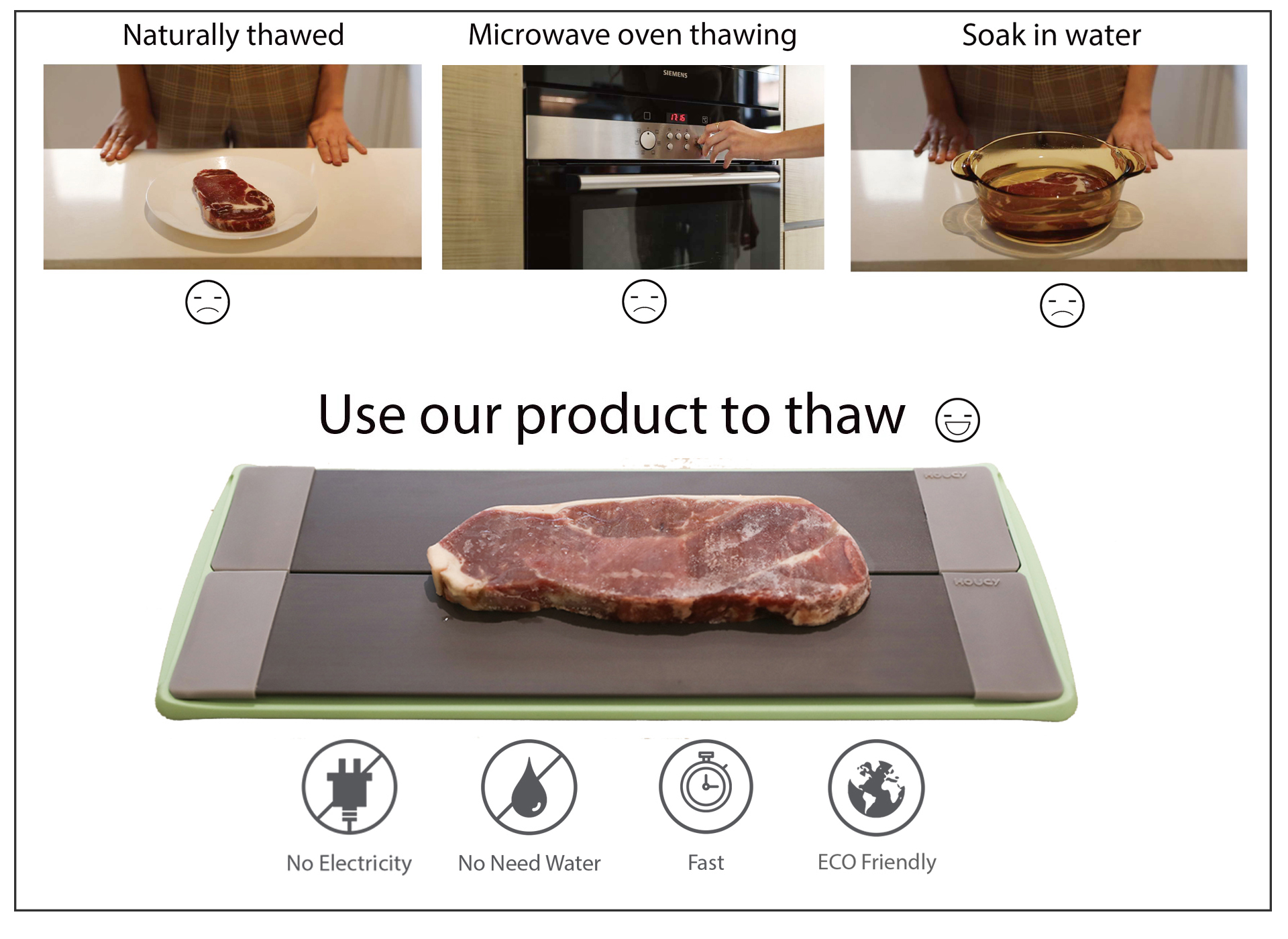 Thawed steak, fish and shrimp, fast environmental protection，