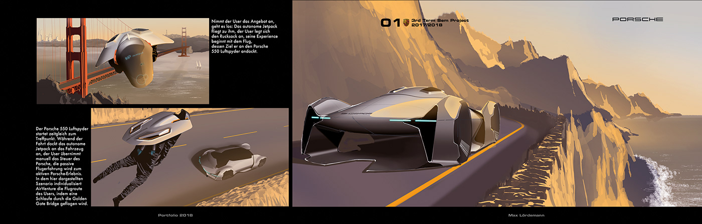 Hand drawn，conceptual design，Automobile design，Porsche 550，