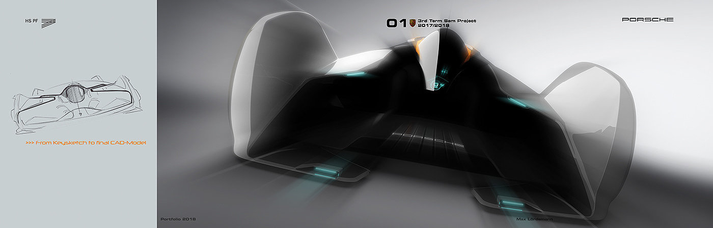 Hand drawn，conceptual design，Automobile design，Porsche 550，