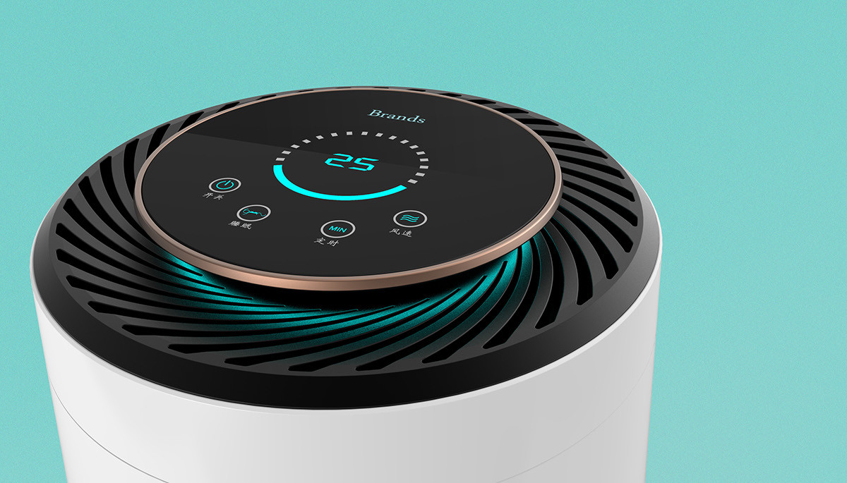 Tower fan design，Household air purifier，Design of voice remote controller，lithe，intelligence，modernization，