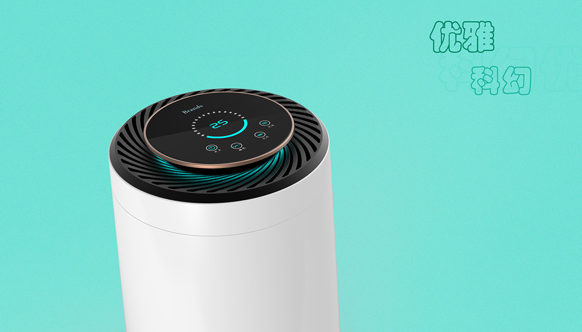 Tower fan design，Household air purifier，Design of voice remote controller，lithe，intelligence，modernization，