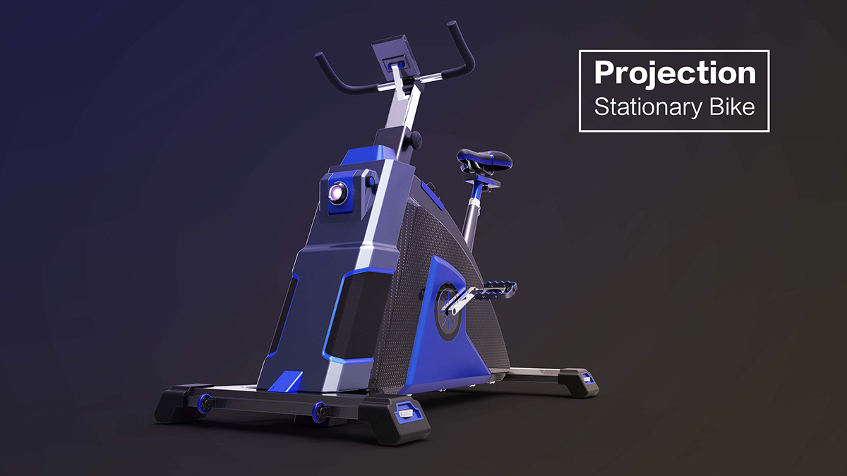 Exercise bike，industrial design，Projection，No external power supply is required，Equipped with high-quality stereo，