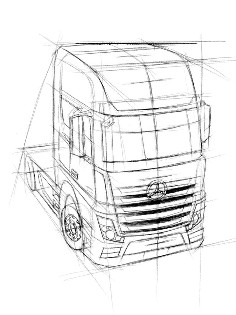 卡车设计素描表现