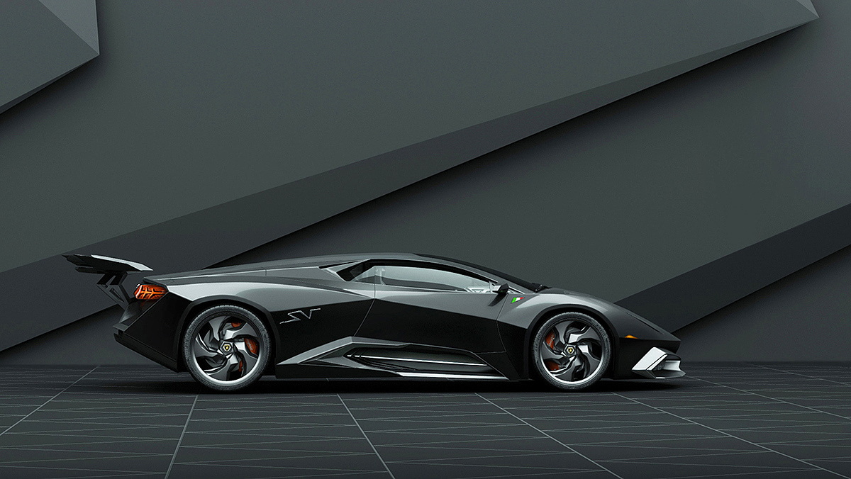 Lamborghini，Sports car，Render，geometry，Cool，