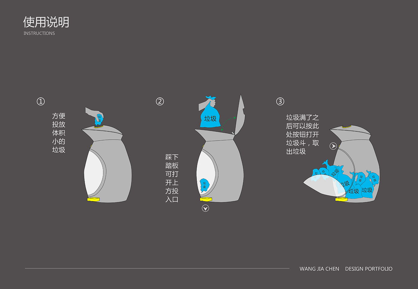 Marine, bionic, penguin, trash can，