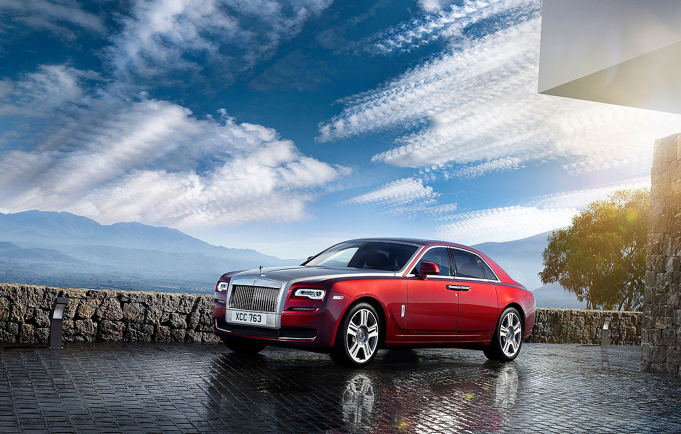 红色，汽车设计，Rolls Royce Ghost，