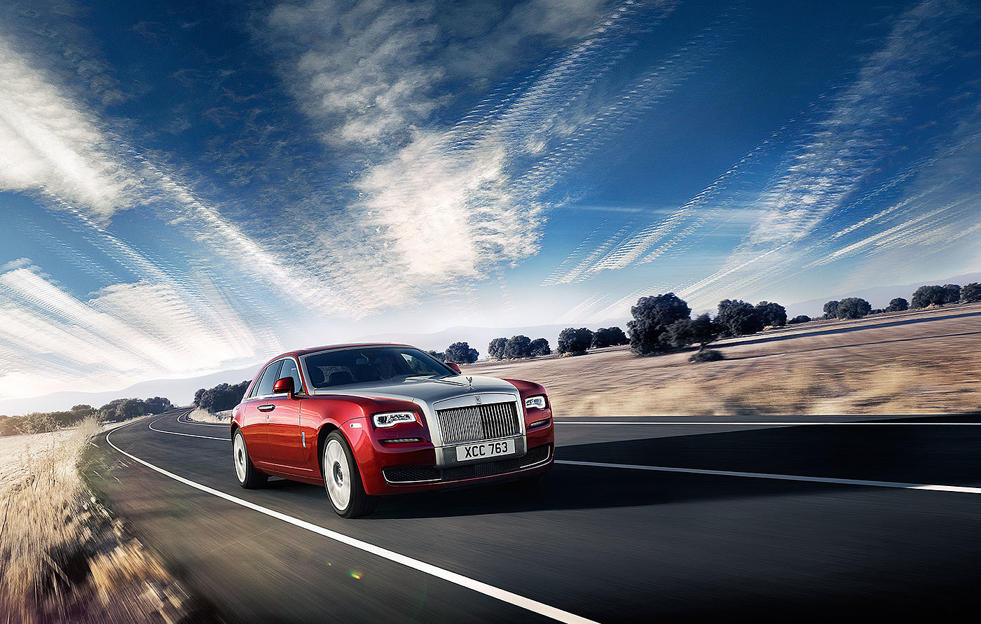 红色，汽车设计，Rolls Royce Ghost，