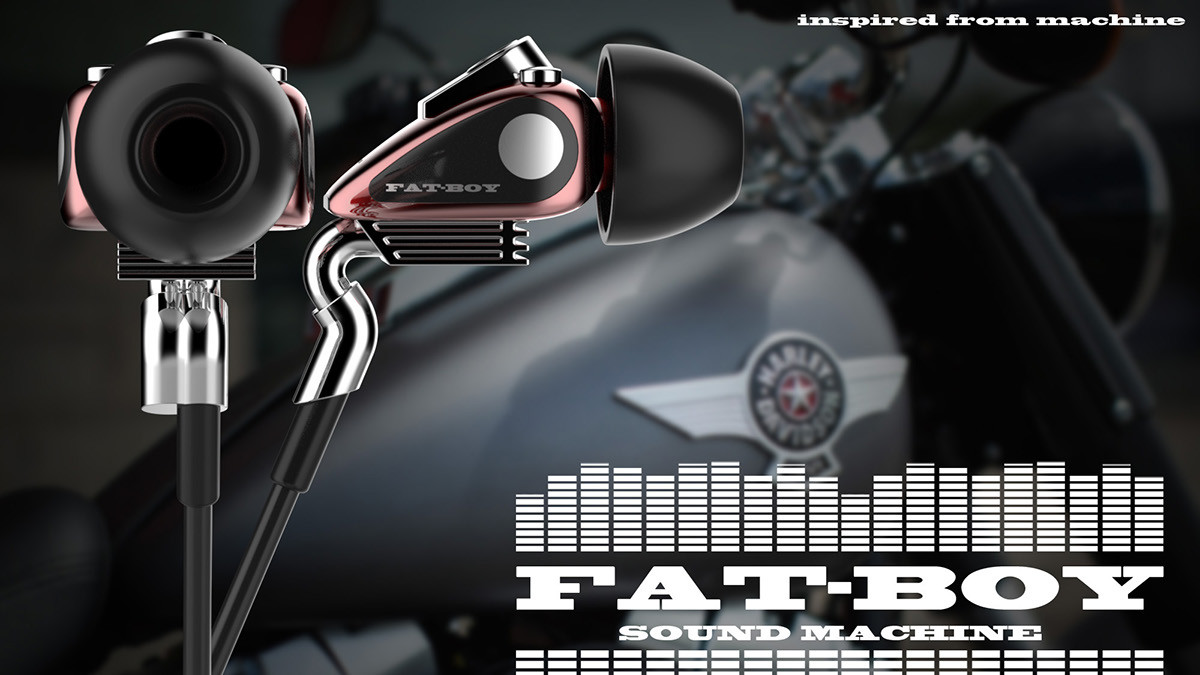 Digital，intelligence，Metal，headset，design sketch，In ear，