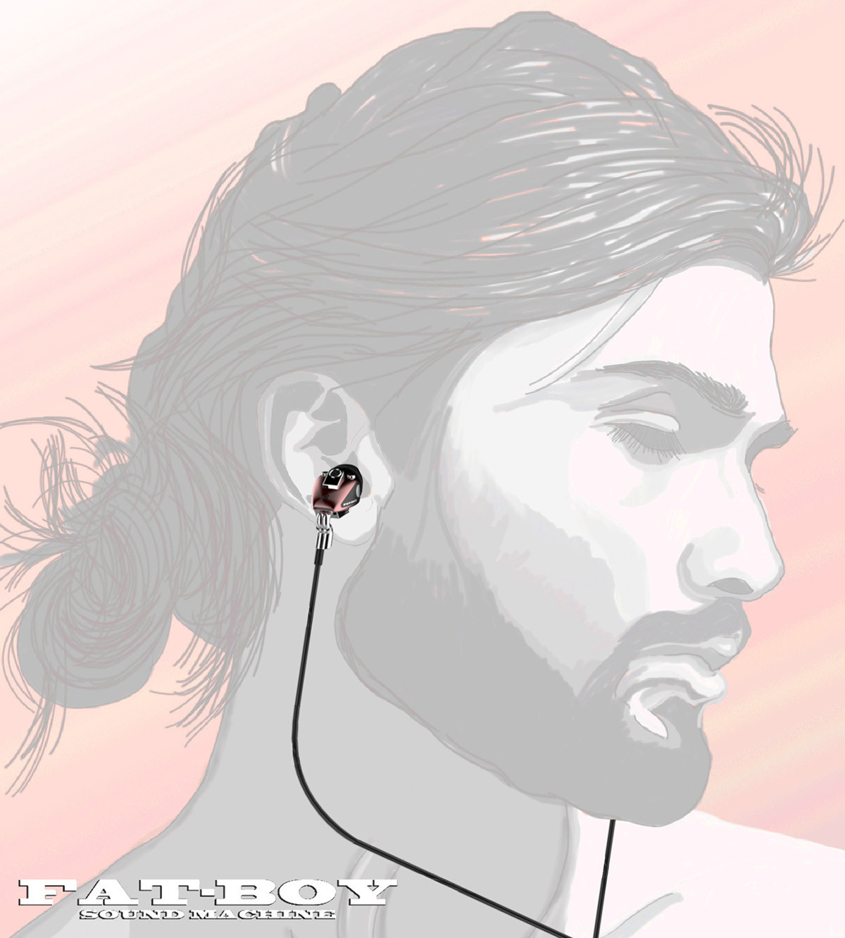 Digital，intelligence，Metal，headset，design sketch，In ear，