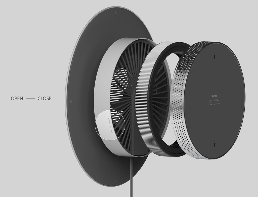 Household appliances，Wall mounted air purifier，The Air Hole，