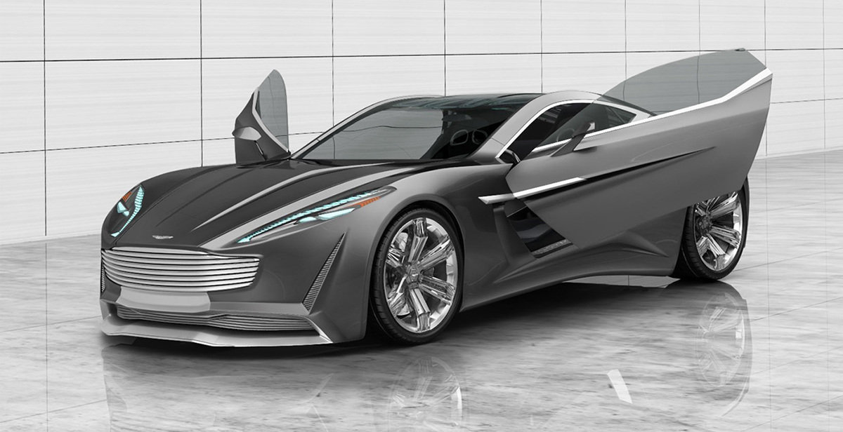 Aston Martin，Concept Car，Sports car，vehicle，design sketch，