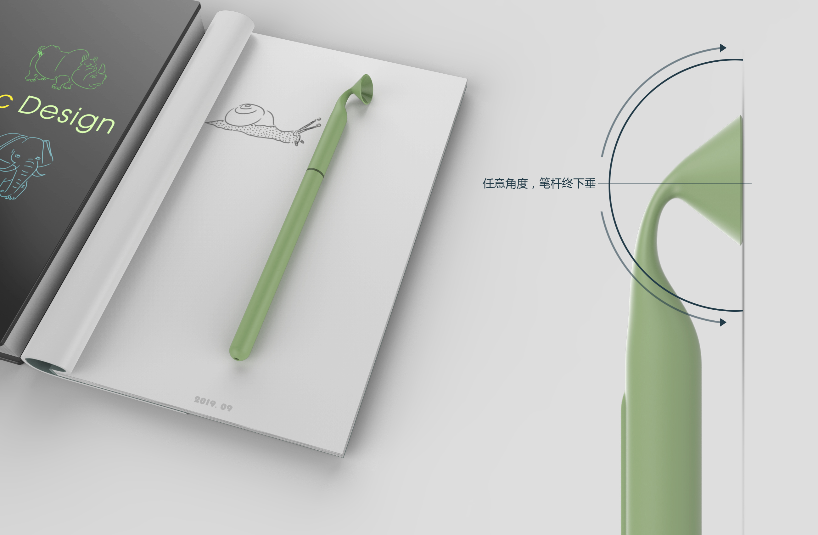 pen，Snail pen，Suction pen，Creative design，Office products，