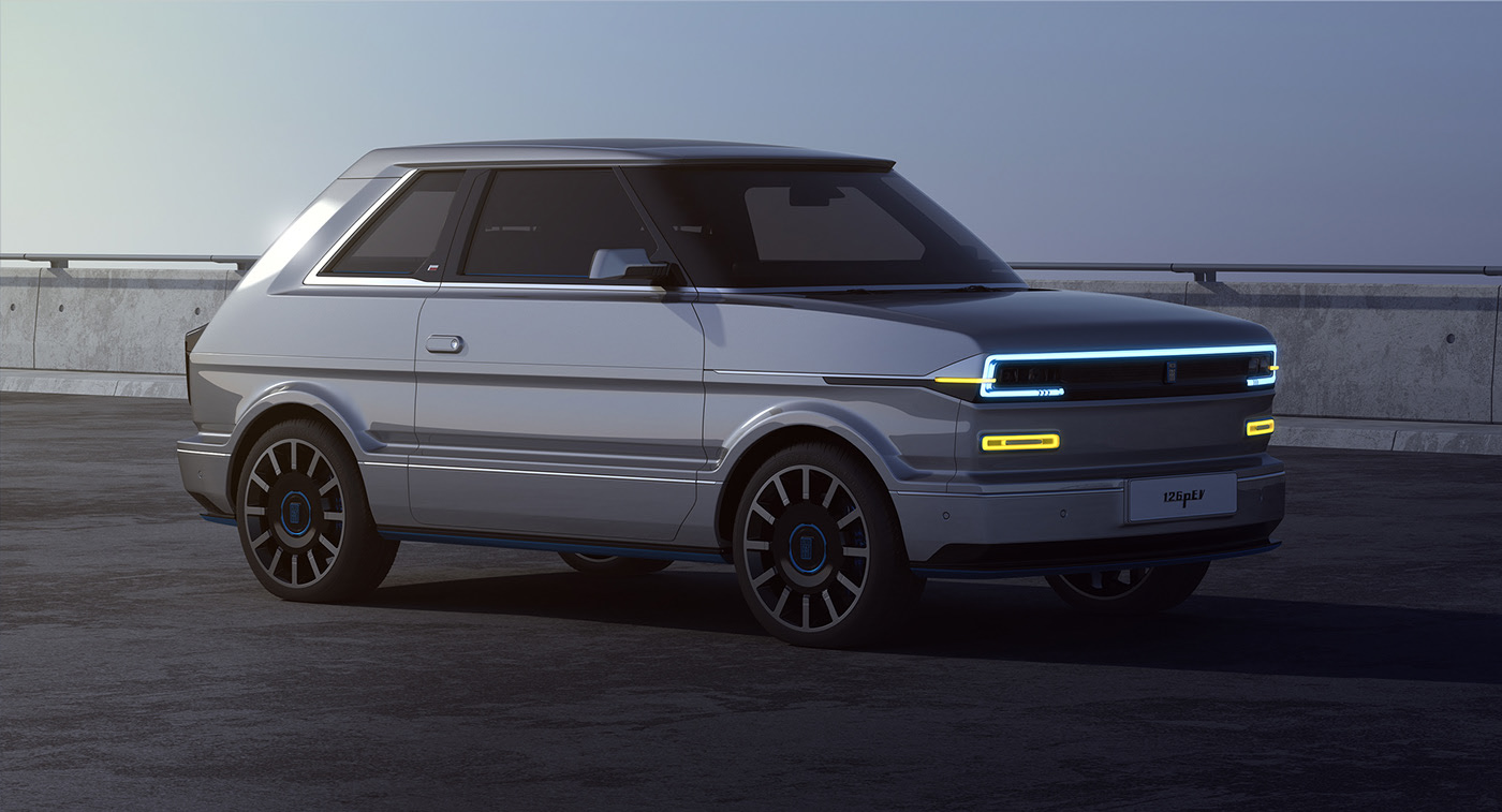 automobile，electric vehicle，Fiat 126P，Vehicle visualization，
