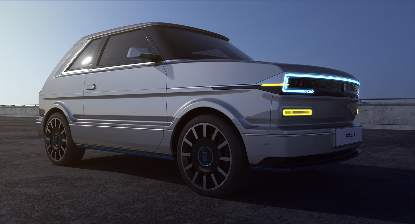automobile，electric vehicle，Fiat 126P，Vehicle visualization，