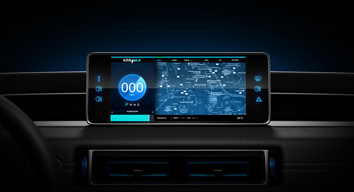 automobile，electric vehicle，Fiat 126P，Vehicle visualization，