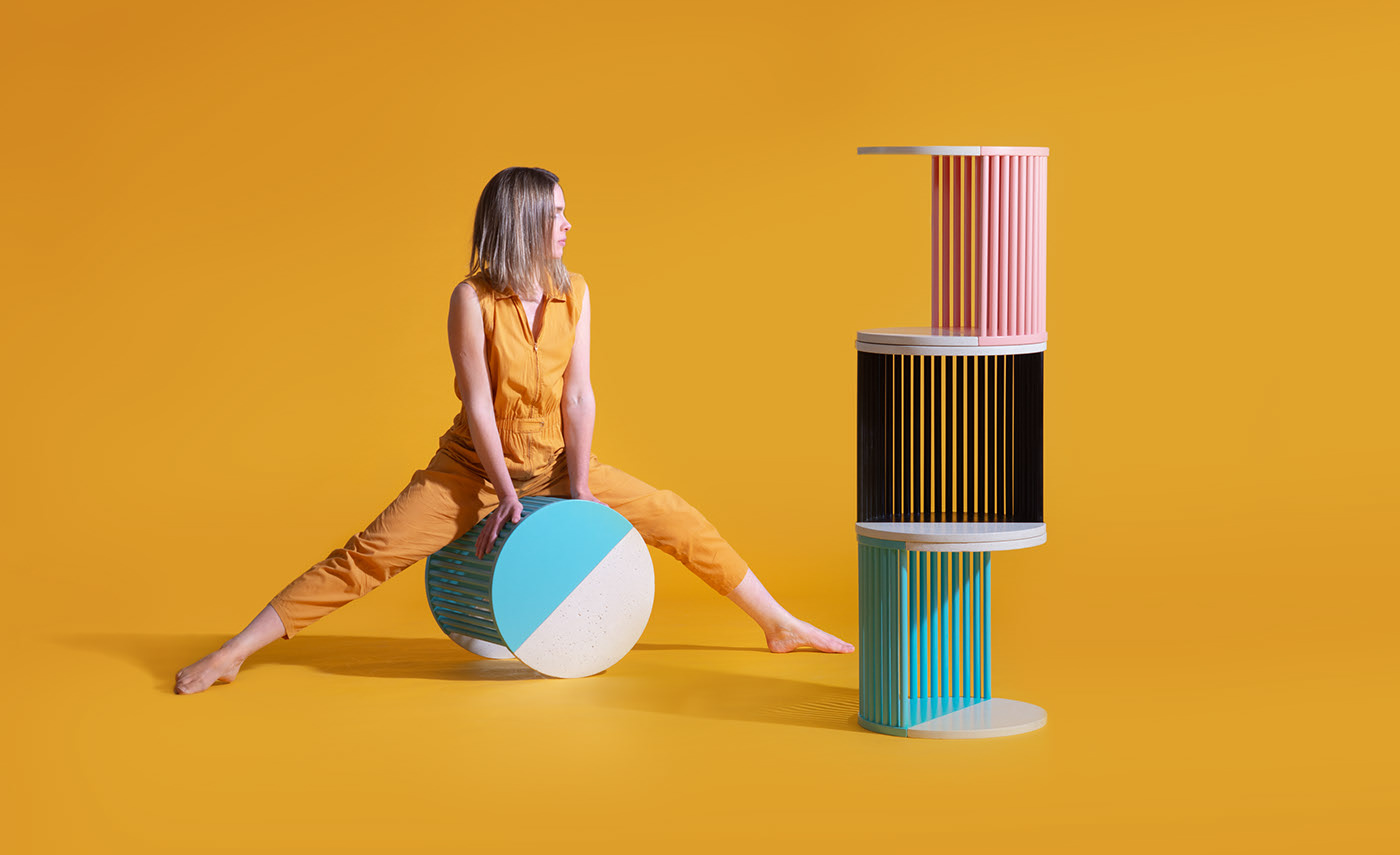 Minimalism，black，blue，Pink，stool，Table，