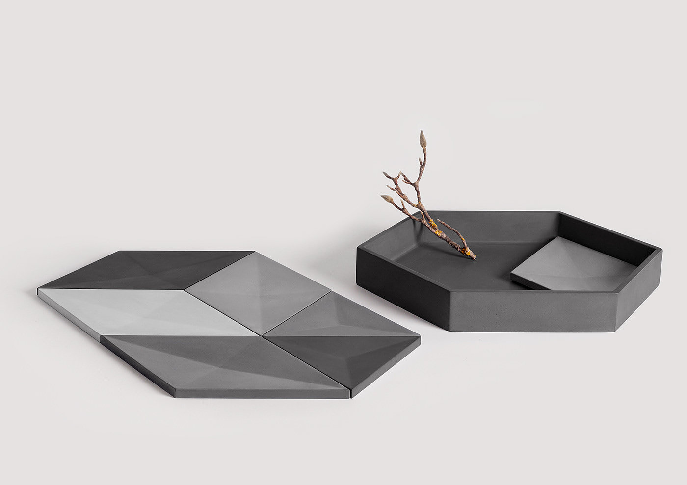 Minimalism，concrete，tableware，modularization，