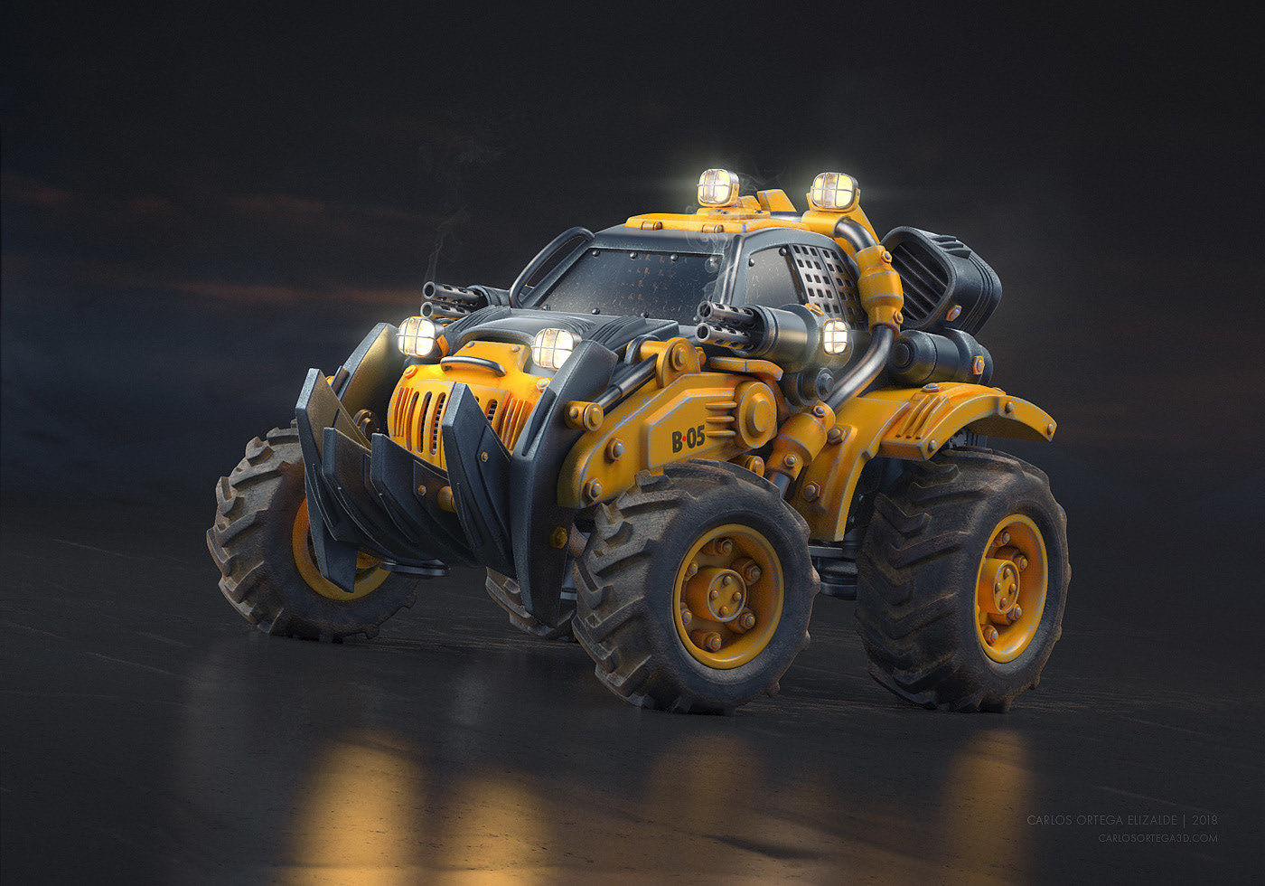 big truck，Automobile combat vehicle，illustration，Wildcat 05，Wildcat 05，Cat truck，