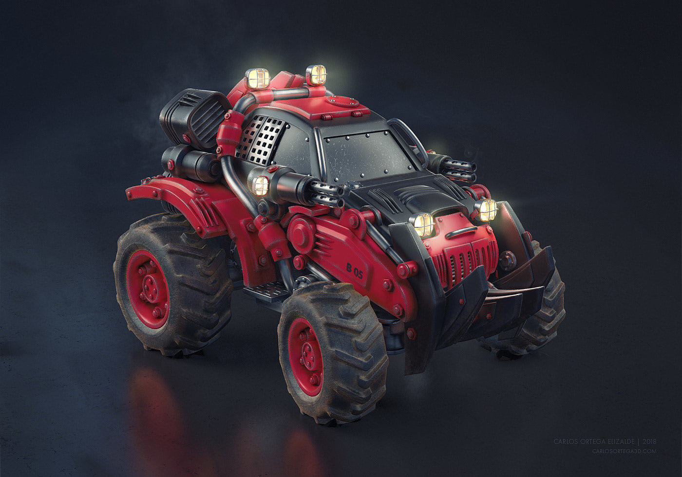 big truck，Automobile combat vehicle，illustration，Wildcat 05，Wildcat 05，Cat truck，