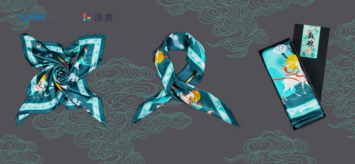 Cultural and creative design，Cultural and creative products，Dunhuang Cultural and creative design，Silk scarf design，