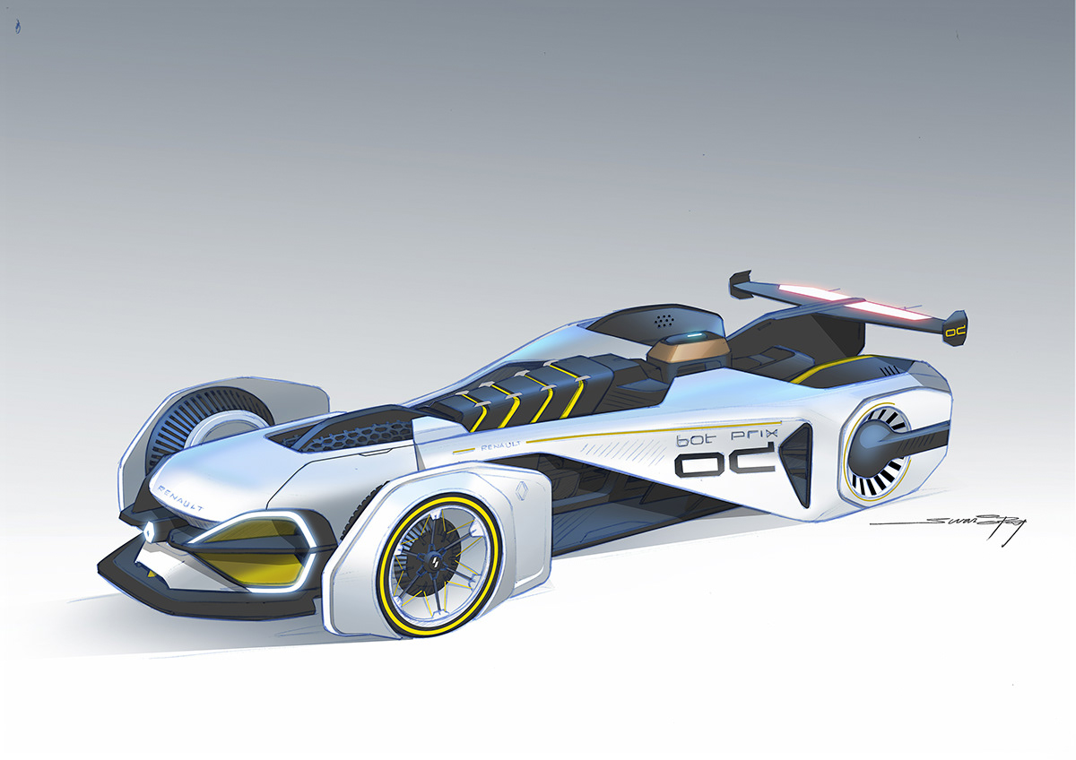 racing，Hand drawn car，Renault ZIRCON，