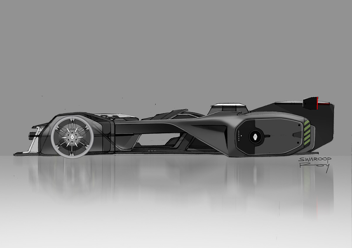 racing，Hand drawn car，Renault ZIRCON，