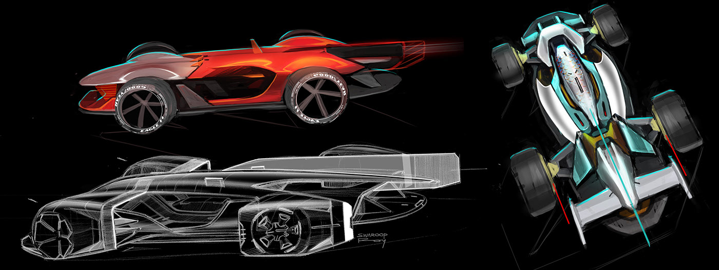 racing，Hand drawn car，Renault ZIRCON，