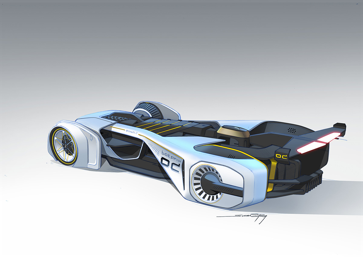 racing，Hand drawn car，Renault ZIRCON，