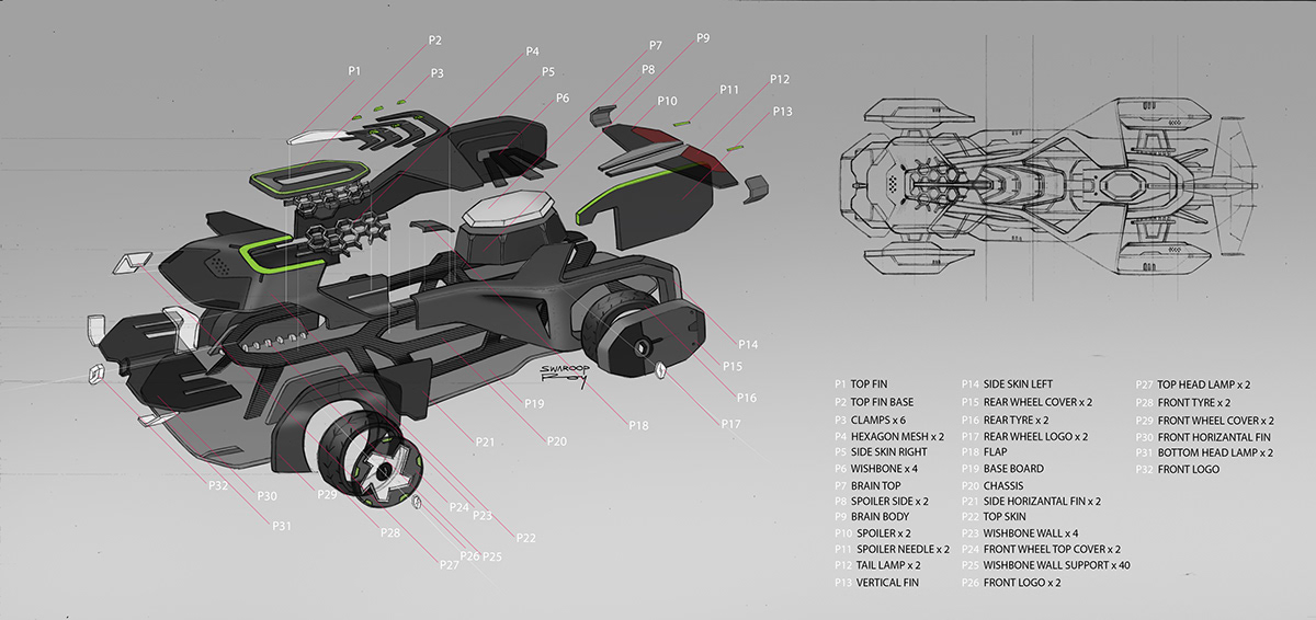 racing，Hand drawn car，Renault ZIRCON，