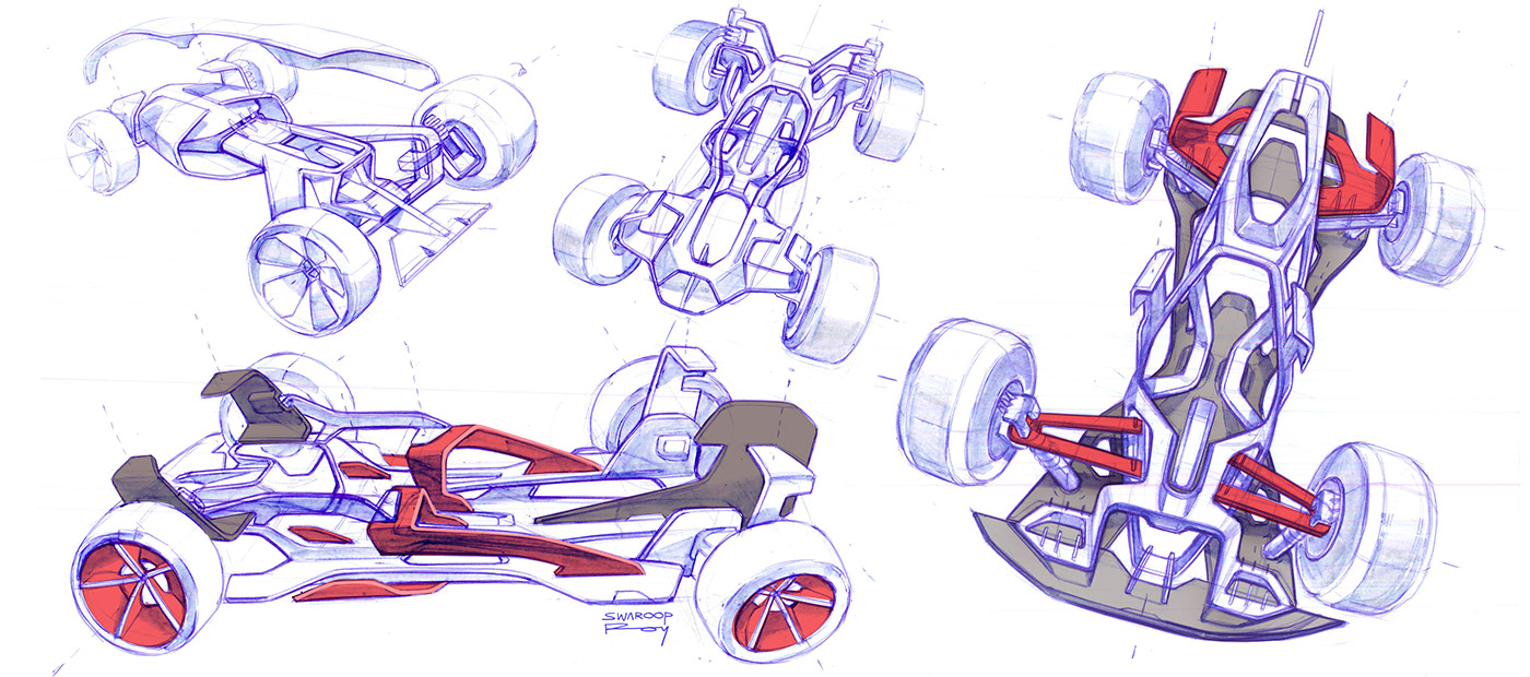 racing，Hand drawn car，Renault ZIRCON，