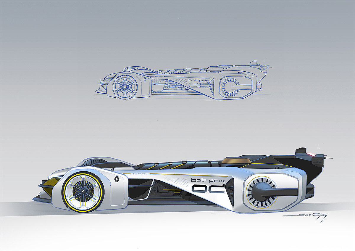 racing，Hand drawn car，Renault ZIRCON，