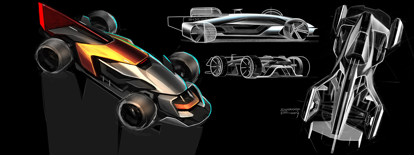 racing，Hand drawn car，Renault ZIRCON，
