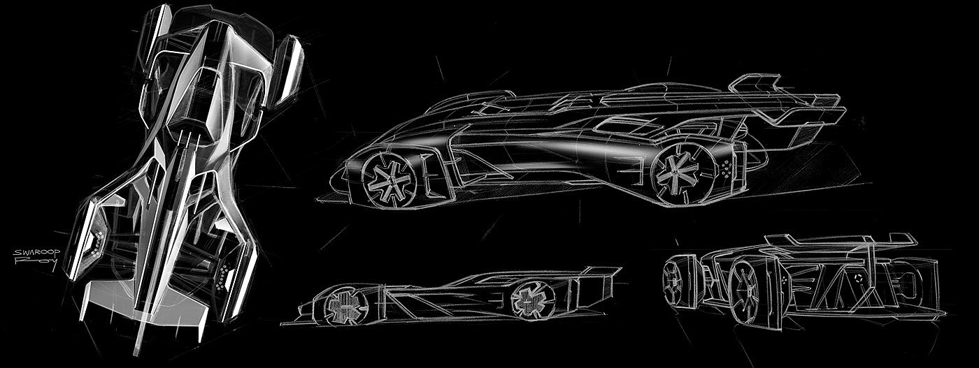 racing，Hand drawn car，Renault ZIRCON，