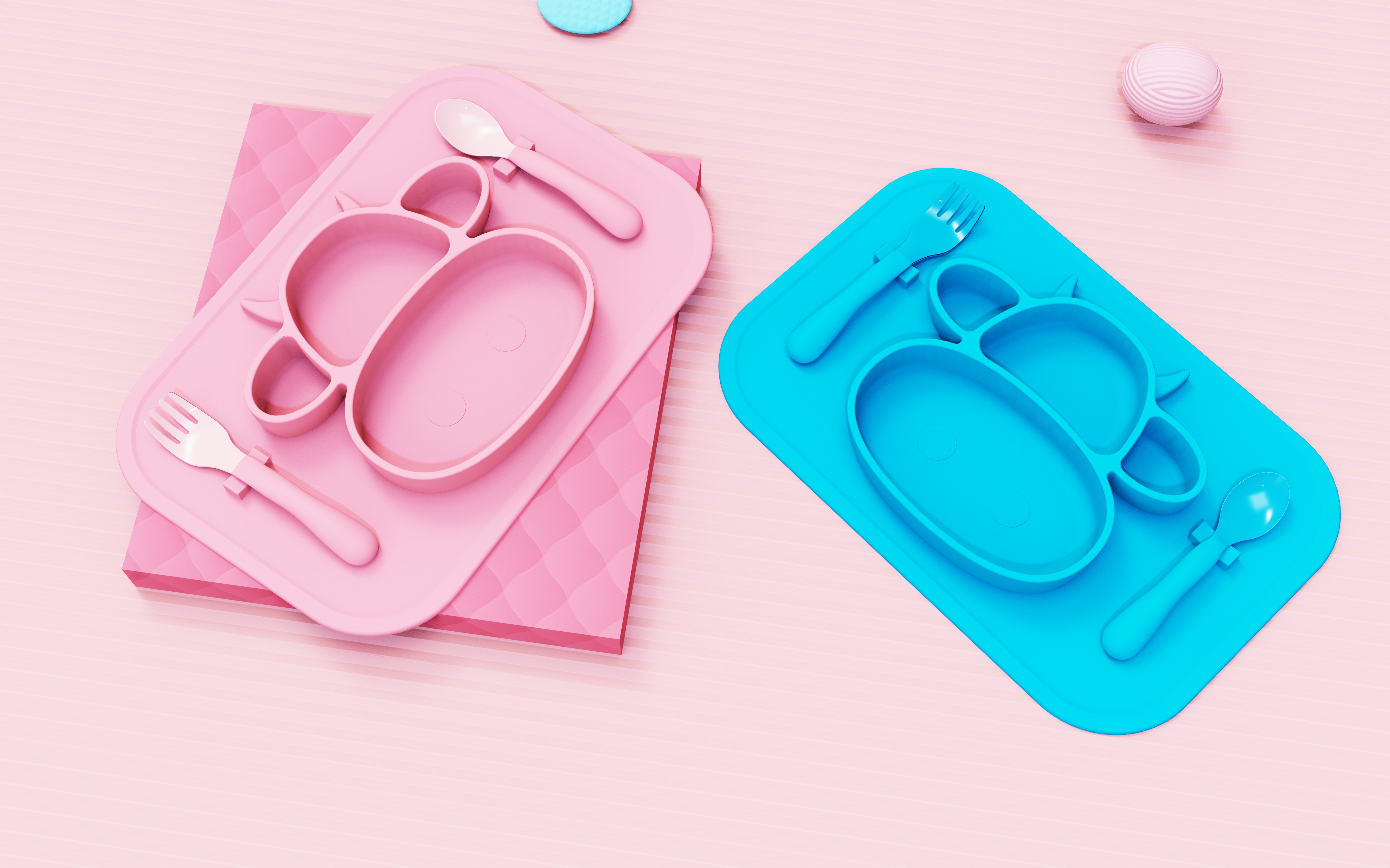 Silicone bowl, cartoon,，