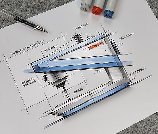 整洁，手绘，工业设计，