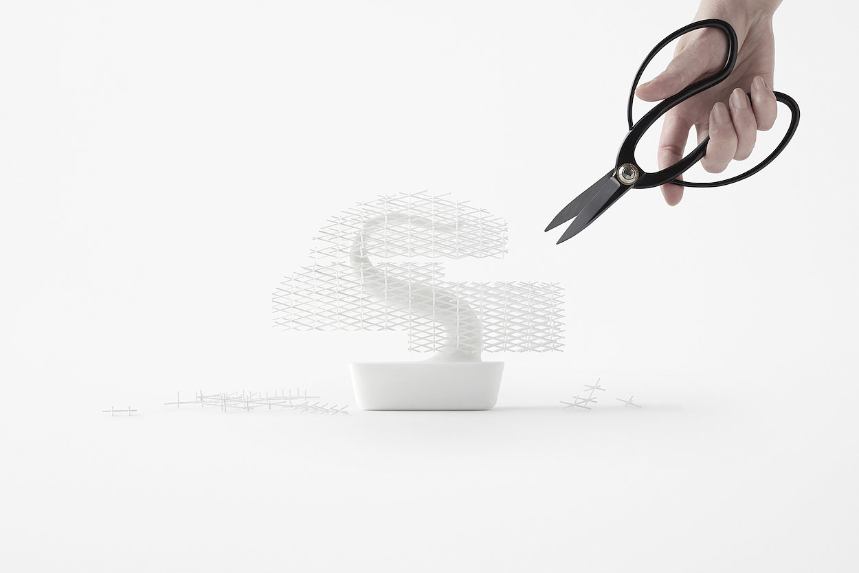 white，Interaction design，bonsai，