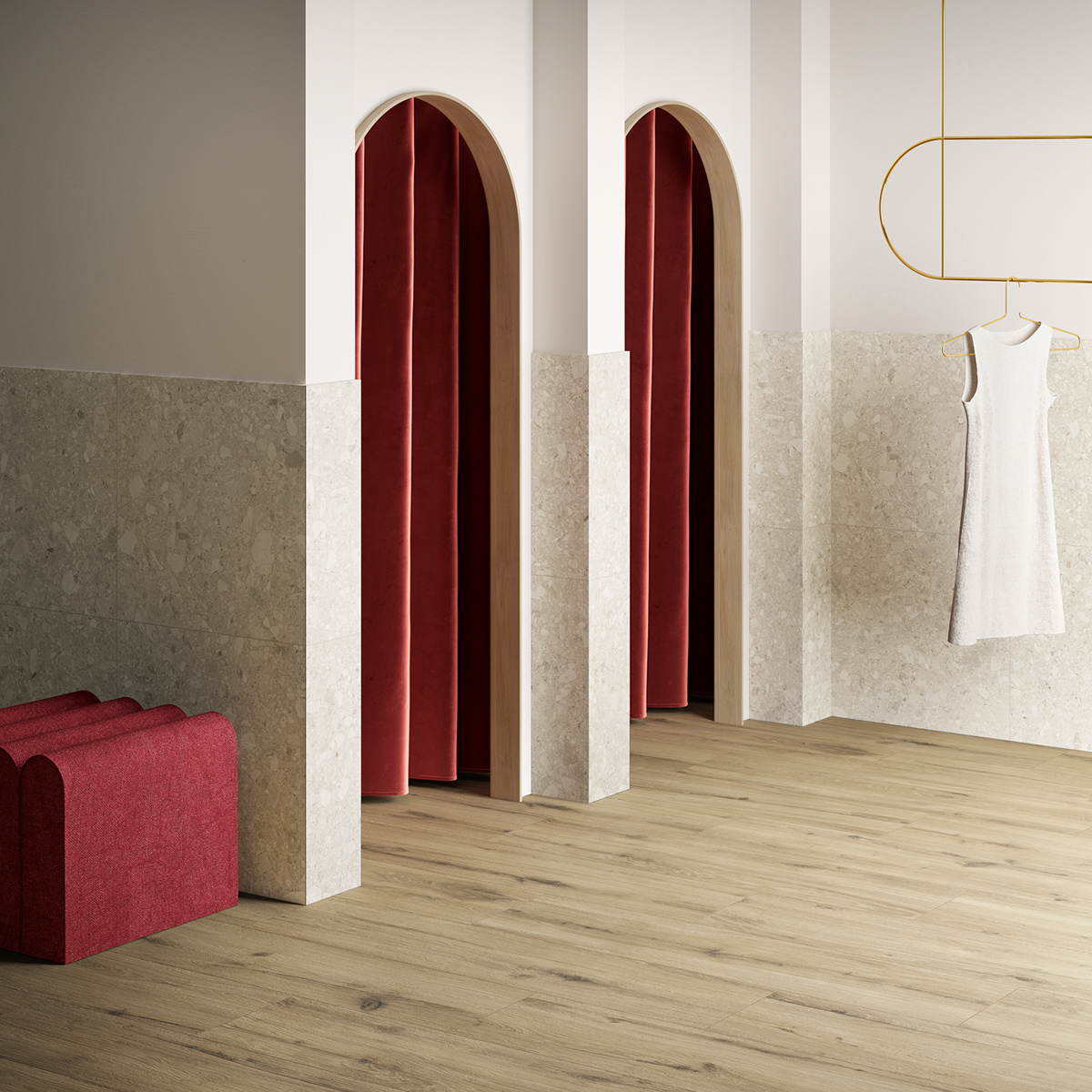 Architecture，Render，interior space ，woodiness，