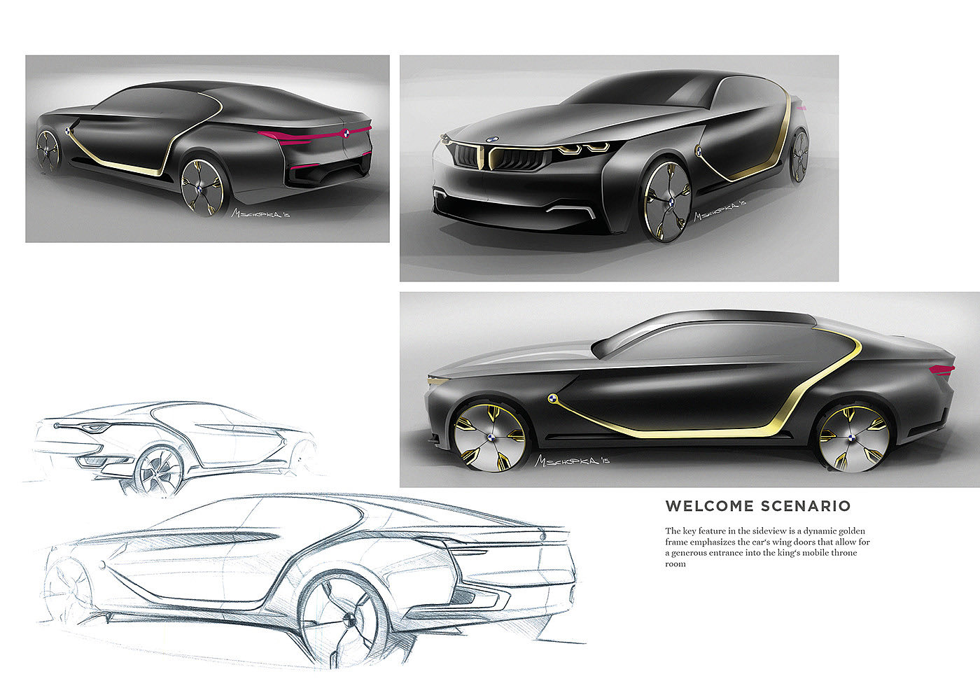 bmw，conceptual design，Hand drawn，Automobile design，
