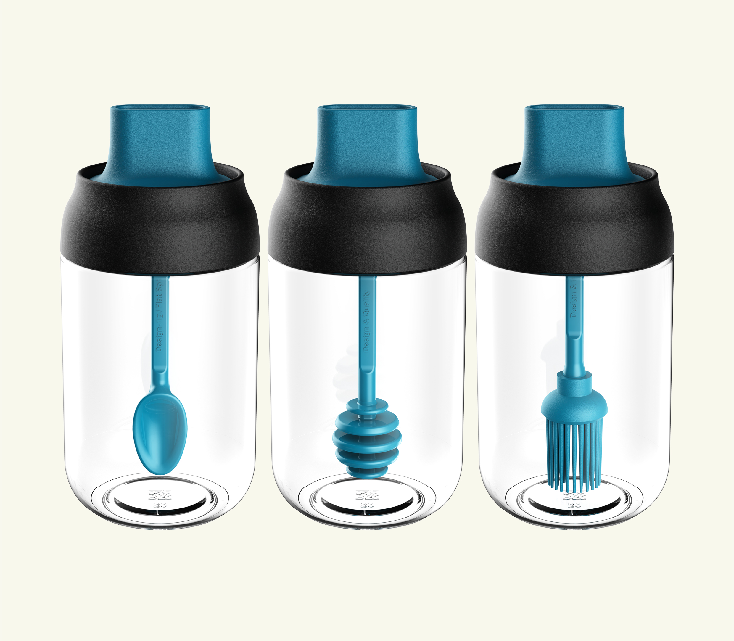 Kitchen seasoning pot salt control white granulated sugar brush oil honey stick，