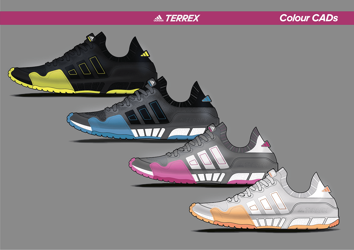 跑步鞋，工业设计，阿迪达斯Terrex试运行设计项目，阿迪达斯，阿迪达斯Terrex，adidas Terrex，
