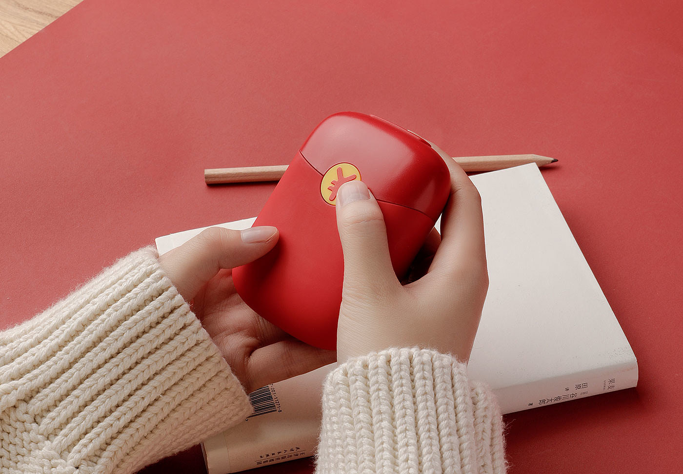 Chinese style，Festive，portable source，Hand warmer，gules，Simplicity，Red envelopes，