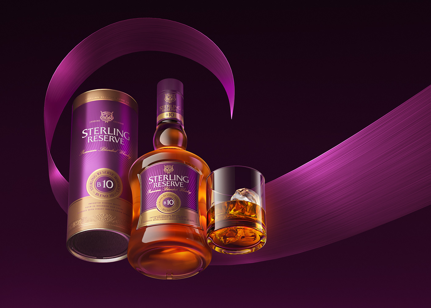 Whisky，packing design，Sterling Reserve，