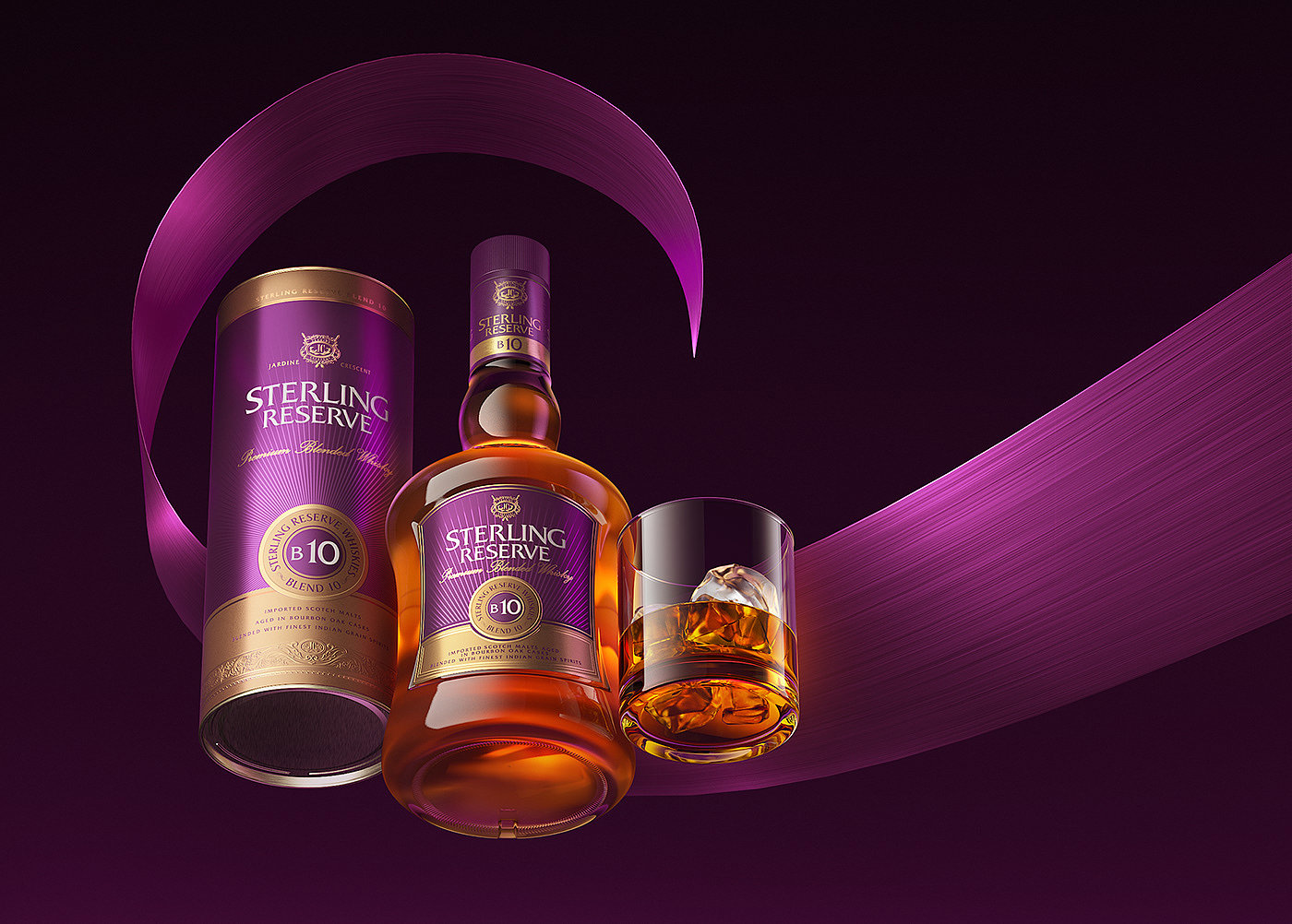 Whisky，packing design，Sterling Reserve，