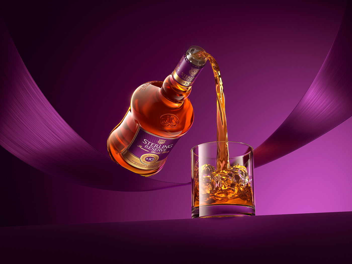 Whisky，packing design，Sterling Reserve，