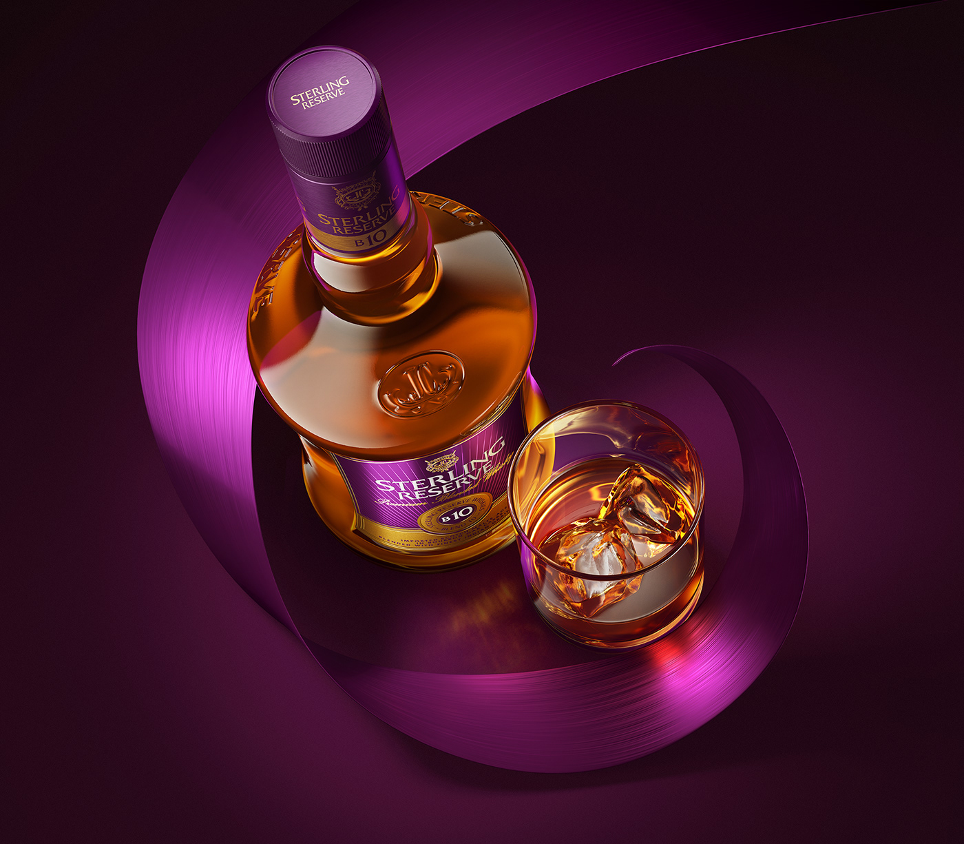 Whisky，packing design，Sterling Reserve，