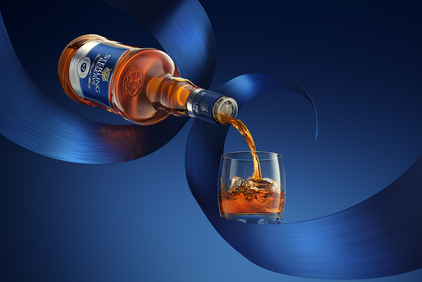 Whisky，packing design，Sterling Reserve，