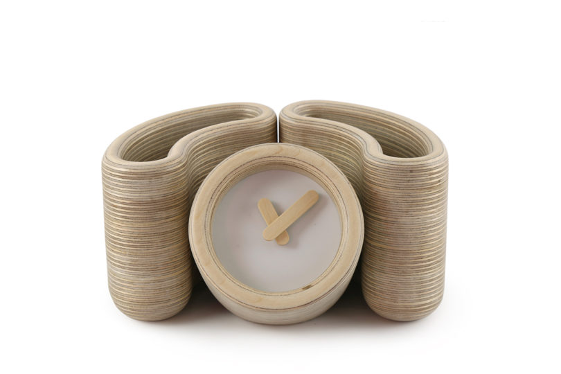 Desk lamp，Clock，Plywood，Desk accessories，Stacked series，
