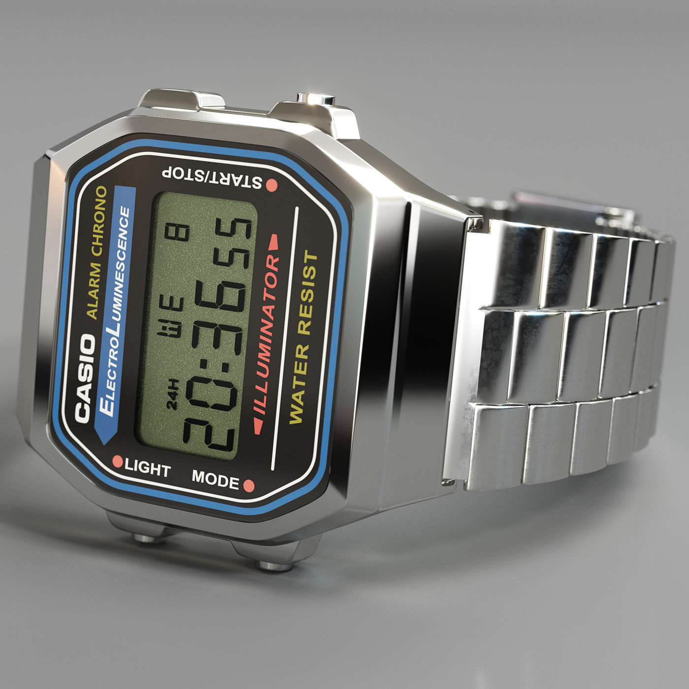 CASIO，Wrist watch，modeling，Render，3d，
