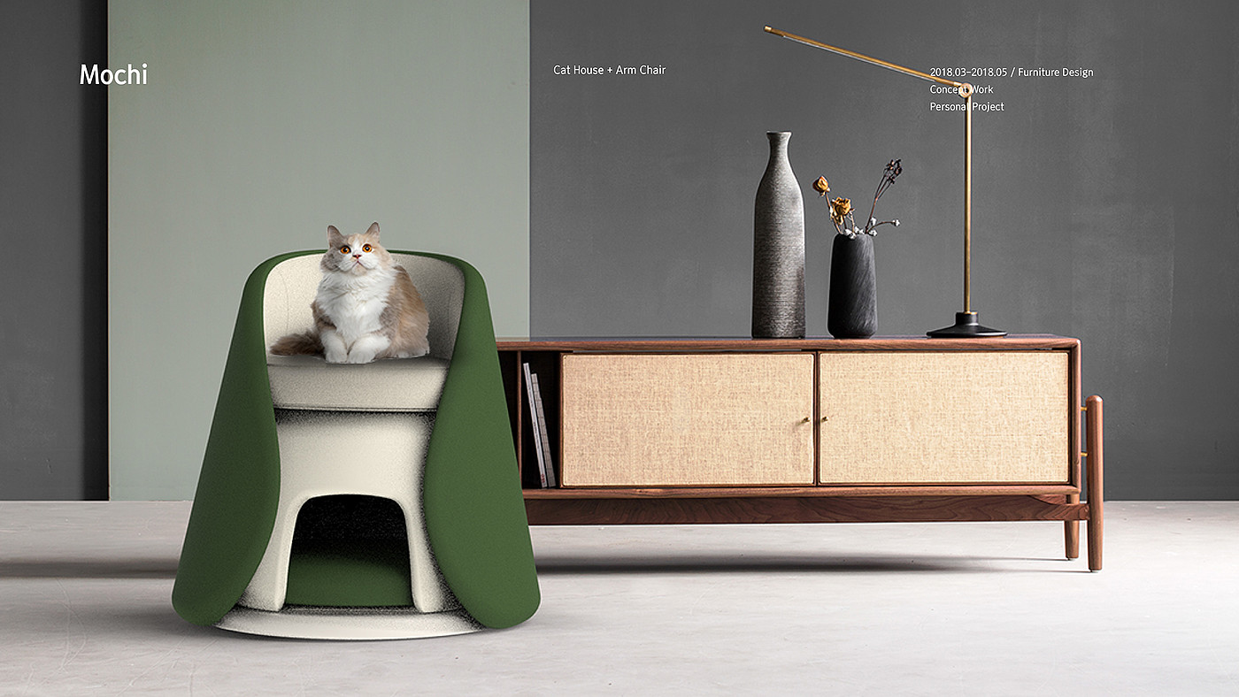 industrial design，furniture design ，chair，Chair with cat，Chair with cat，